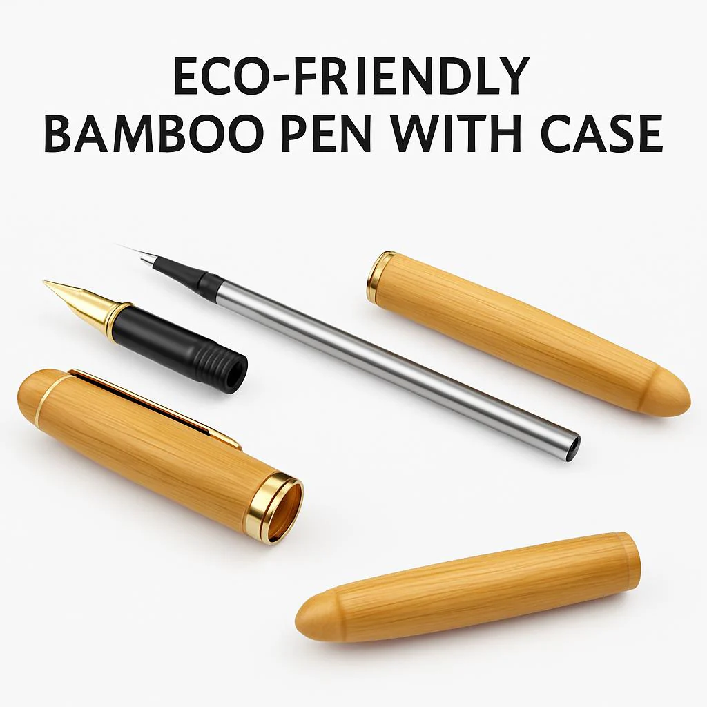 Eco-Friendly Bamboo Pen with Case - Image 9