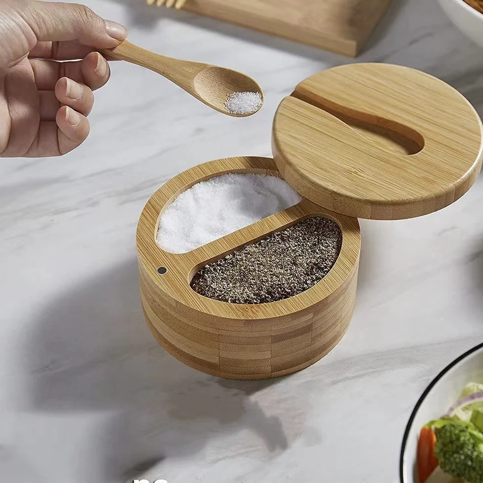 Eco-Friendly Bamboo Spice Box with Dual Compartments - Image 21