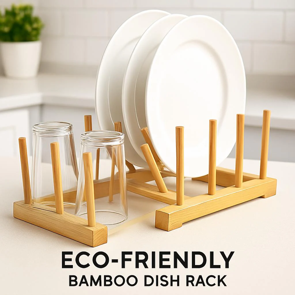 Eco-Friendly Bamboo Dish Rack - Sustainable Kitchen Organizer - Image 5