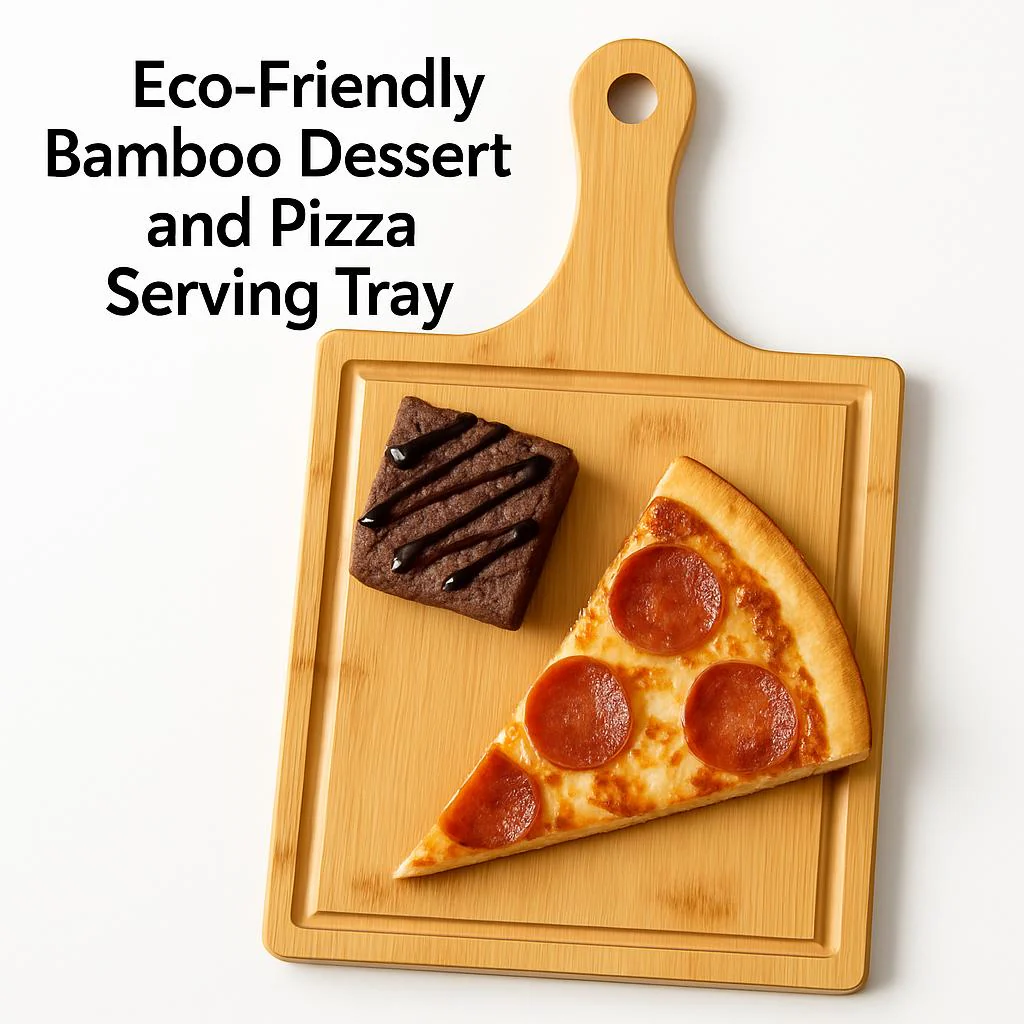 Eco-Friendly Bamboo Dessert and Pizza Serving Tray - Image 6