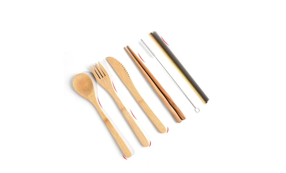 Eco-Friendly Bamboo Reusable Cutlery Set with Portable Pouch - Image 18