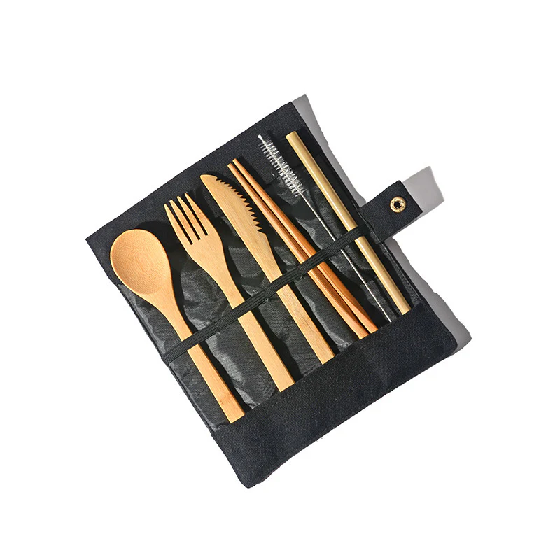 Eco-Friendly Bamboo Reusable Cutlery Set with Portable Pouch - Image 21