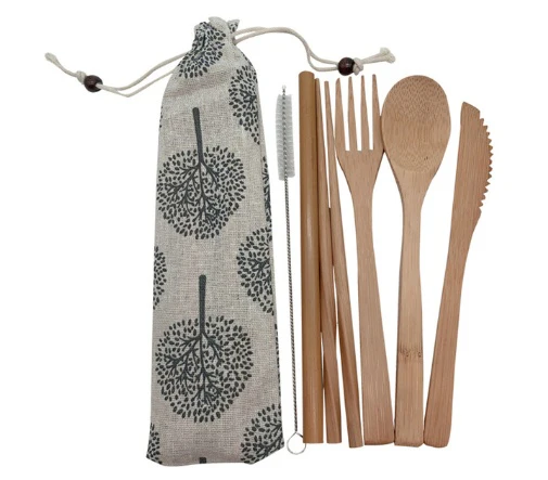 Eco-Friendly Bamboo Reusable Cutlery Set with Portable Pouch - Image 27