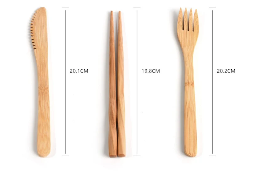 Eco-Friendly Bamboo Reusable Cutlery Set with Portable Pouch - Image 28