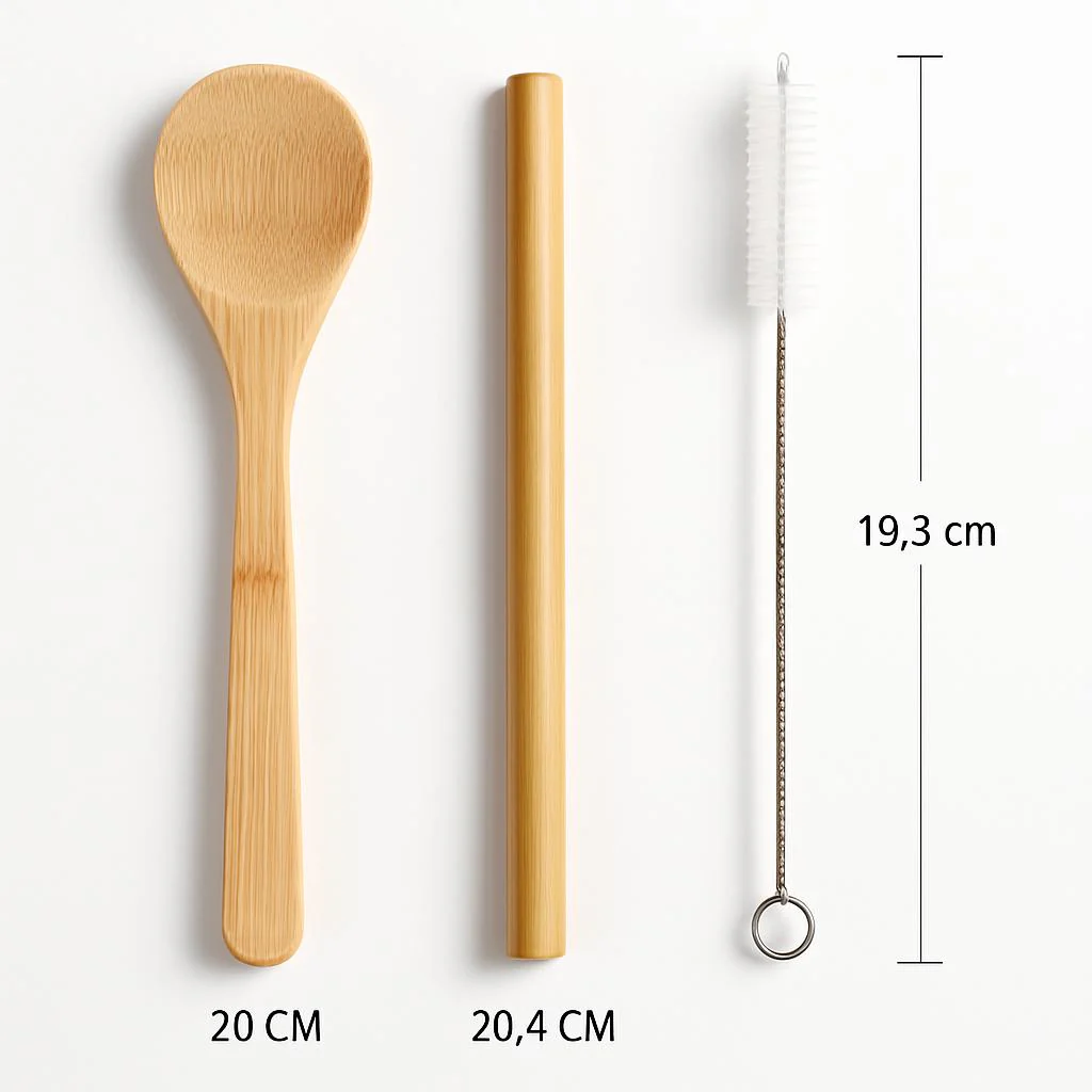Eco-Friendly Bamboo Reusable Cutlery Set with Portable Pouch - Image 4