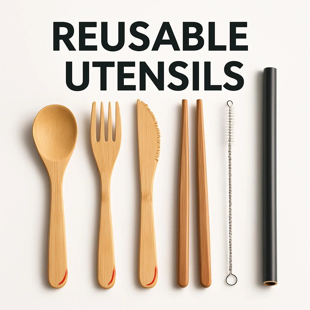 Eco-Friendly Bamboo Reusable Cutlery Set with Portable Pouch - Image 6