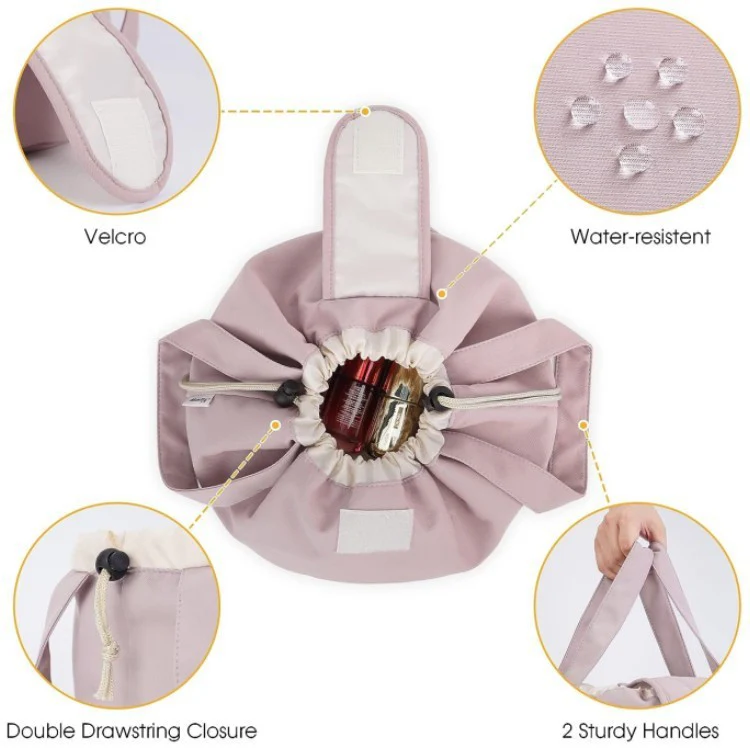 Large Drawstring Makeup Bag – Portable Cosmetic Organizer - Image 6