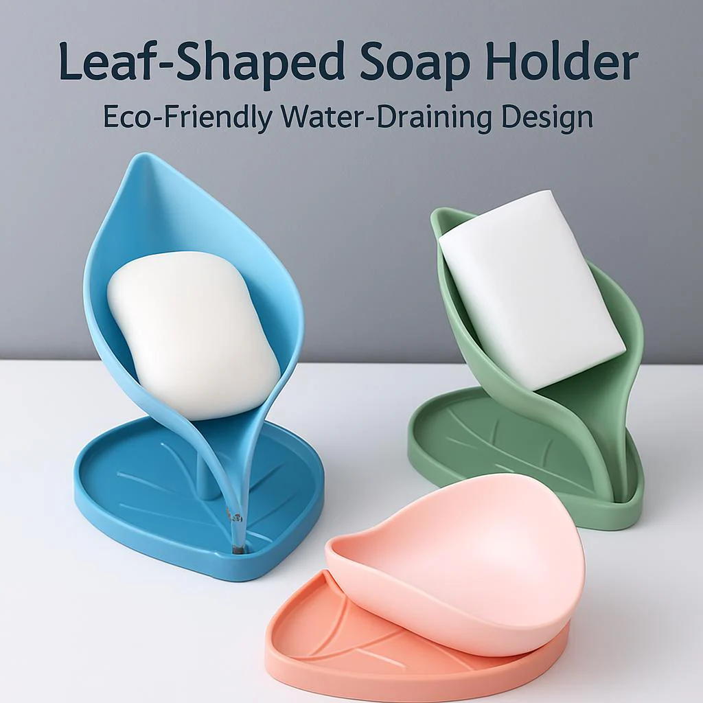 Leaf-Shaped Soap Holder - Eco-Friendly Water-Draining Design - Image 3
