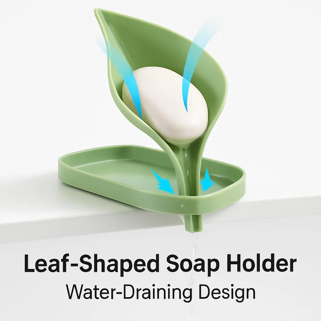 Leaf-Shaped Soap Holder - Eco-Friendly Water-Draining Design - Image 4