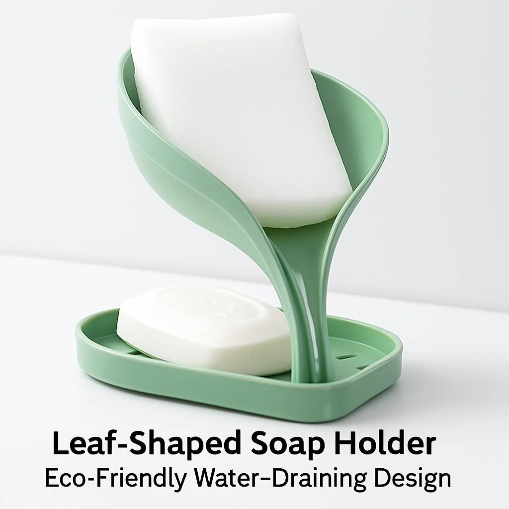 Leaf-Shaped Soap Holder - Eco-Friendly Water-Draining Design - Image 5