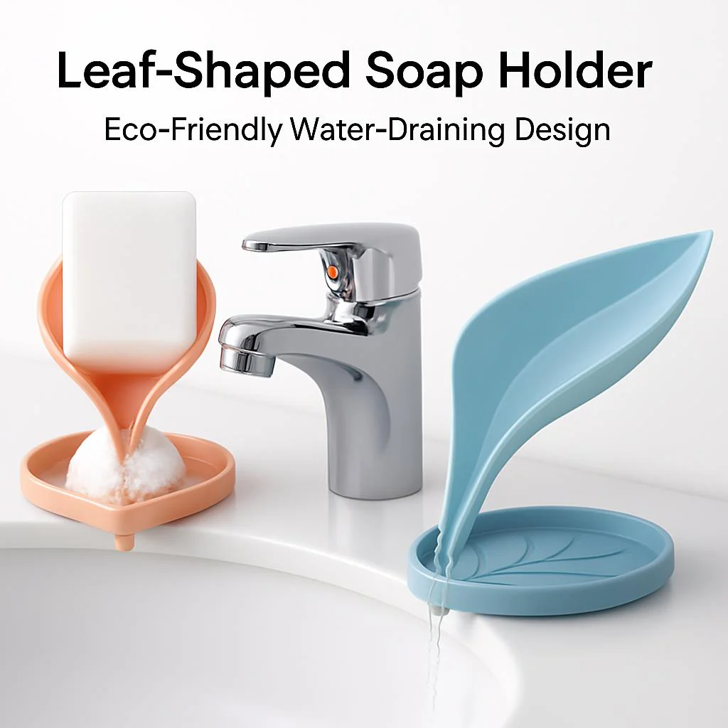 Leaf-Shaped Soap Holder - Eco-Friendly Water-Draining Design - Image 8