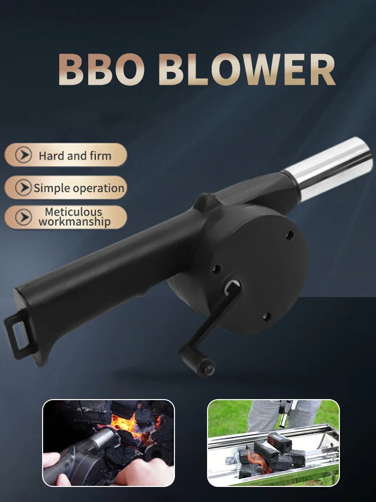 BBQ Fan Air Blower Fast Fire Starter Portable Manual Hand Crank for Outdoor Picnic Camping Cooking Barbecue Charcoal Grills Stov - Image 6