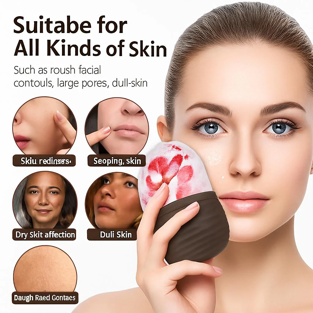 Facial Ice Cube Tray Set for Beauty Massage - Eco-Friendly Silicone - Image 2
