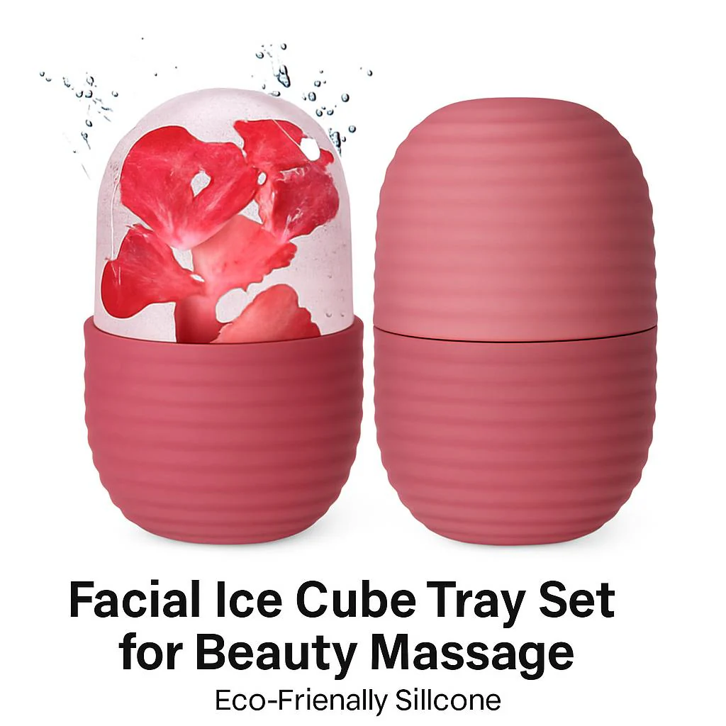 Facial Ice Cube Tray Set for Beauty Massage - Eco-Friendly Silicone - Image 3