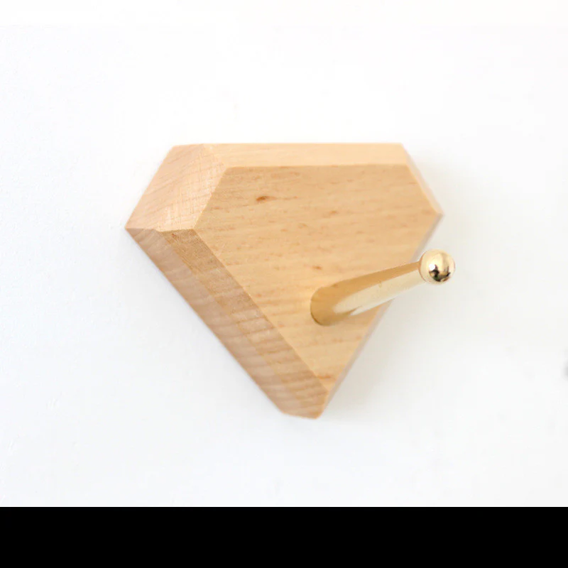 Natural Wood Wall Hook with Gold Accent - Image 11