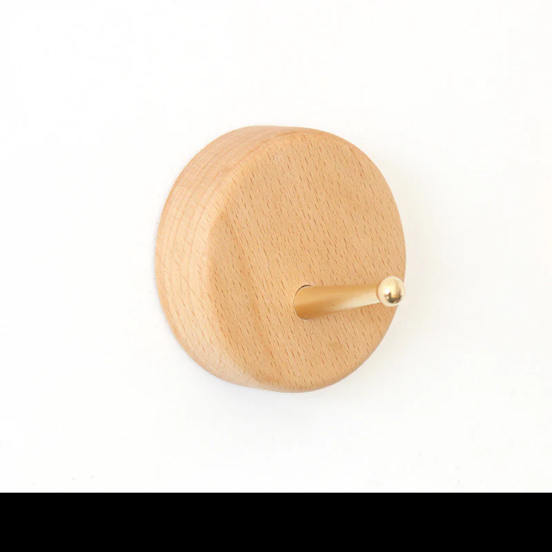 Natural Wood Wall Hook with Gold Accent - Image 13