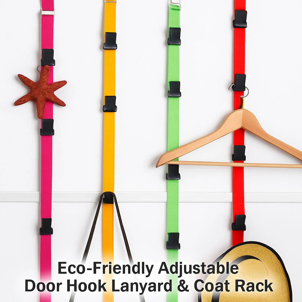 Eco-Friendly Adjustable Door Hook Lanyard & Coat Rack - Image 2