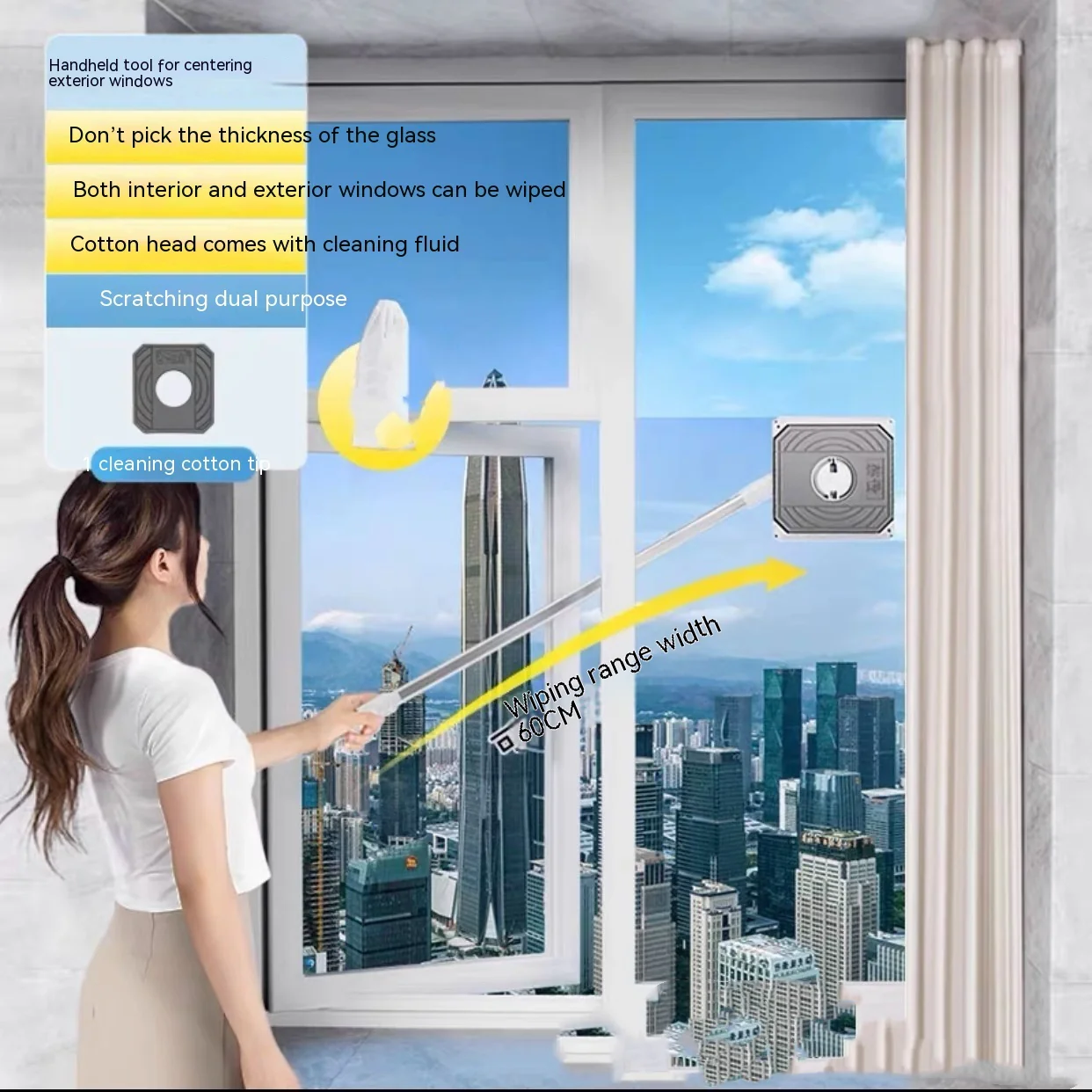 Eco-Friendly Double-Sided Glass Wiper for High Rise Windows - Image 16