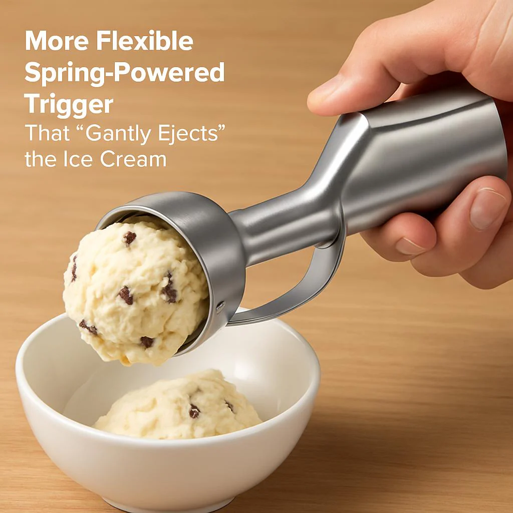 Eco-Friendly Stainless Steel Ice Cream Scoop with Trigger - Image 5