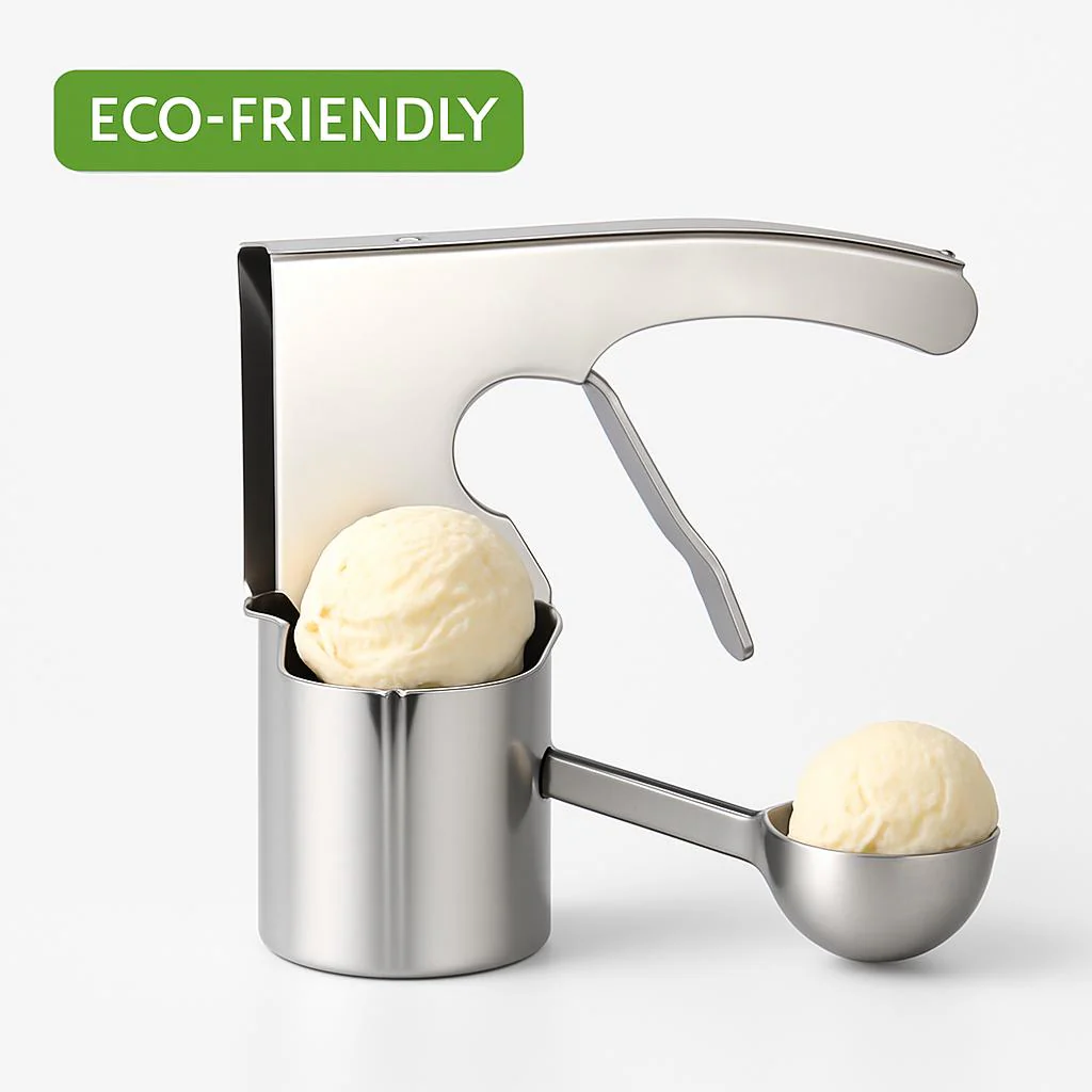 Eco-Friendly Stainless Steel Ice Cream Scoop with Trigger - Image 9