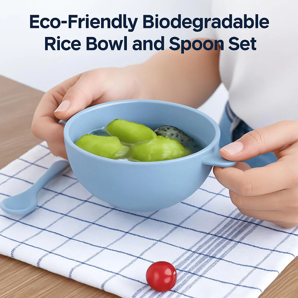 Eco-Friendly Biodegradable Rice Bowl and Spoon Set - Image 5