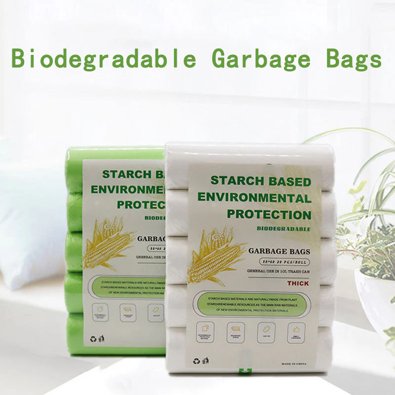 Eco-Friendly Biodegradable Garbage Bags - Starch-Based, Green & White - Image 10