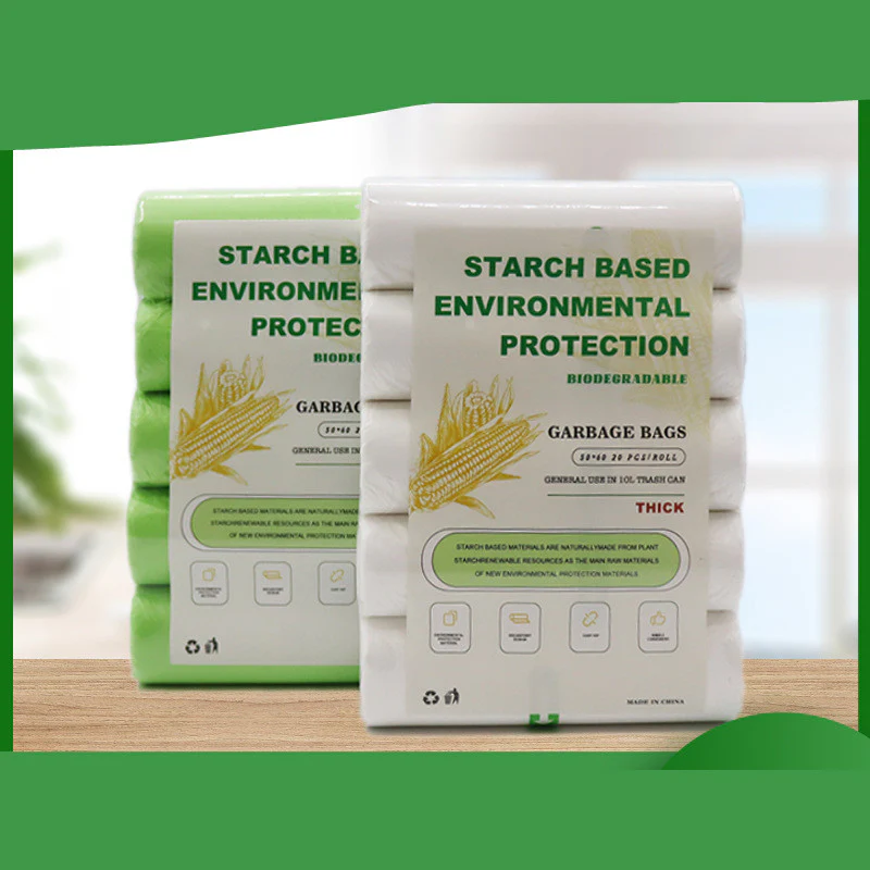 Eco-Friendly Biodegradable Garbage Bags - Starch-Based, Green & White - Image 11