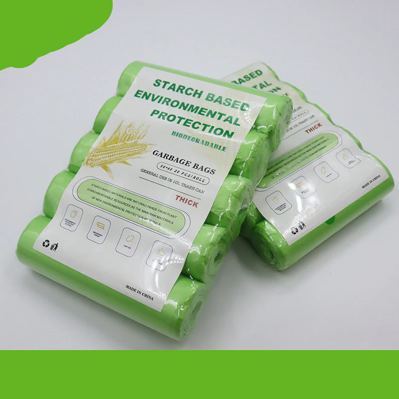 Eco-Friendly Biodegradable Garbage Bags - Starch-Based, Green & White - Image 12
