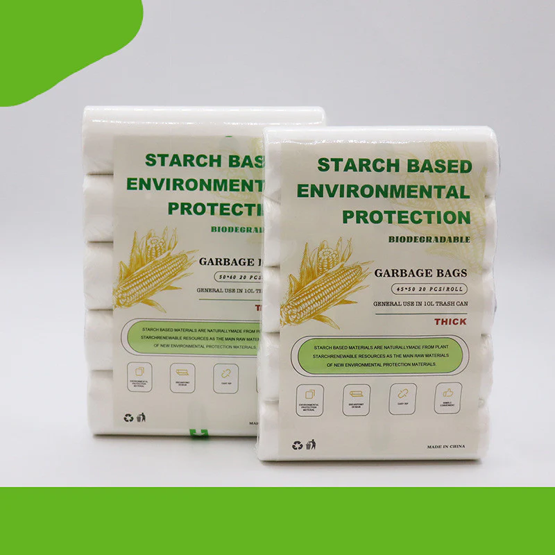 Eco-Friendly Biodegradable Garbage Bags - Starch-Based, Green & White - Image 13