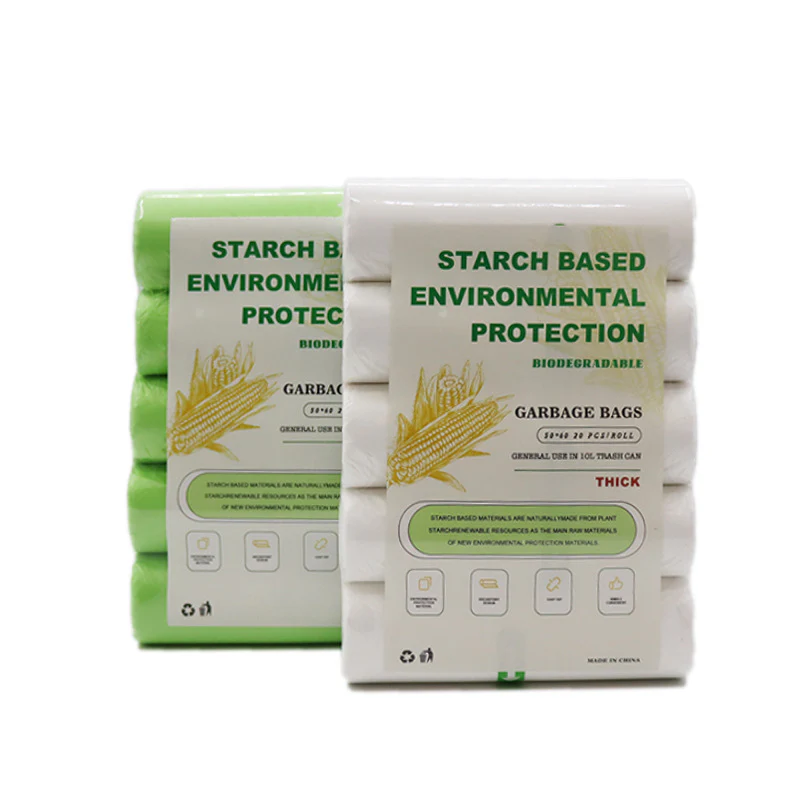 Eco-Friendly Biodegradable Garbage Bags - Starch-Based, Green & White - Image 14