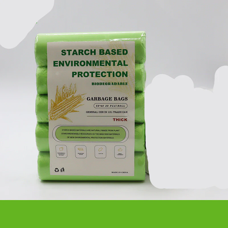 Eco-Friendly Biodegradable Garbage Bags - Starch-Based, Green & White - Image 15