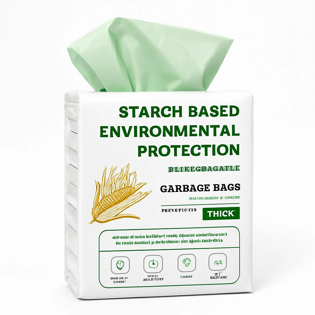 Eco-Friendly Biodegradable Garbage Bags - Starch-Based, Green & White - Image 8