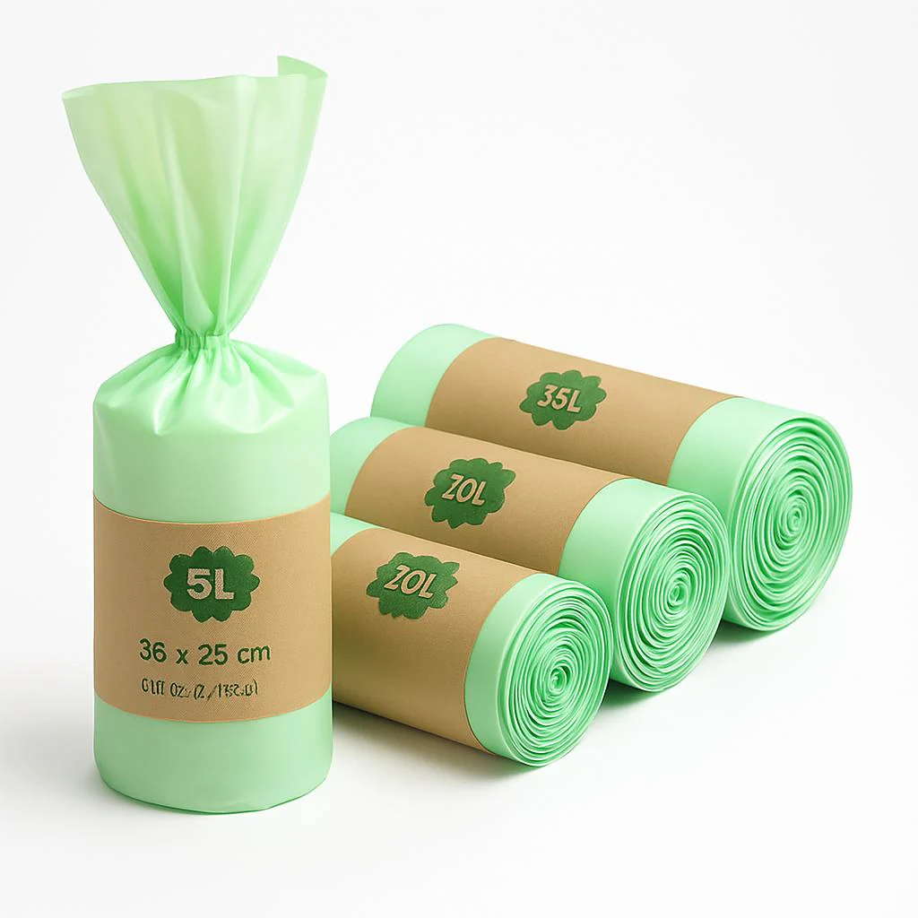 Eco-Friendly Biodegradable Trash Bags - Light Green, 40x43 cm - Image 4