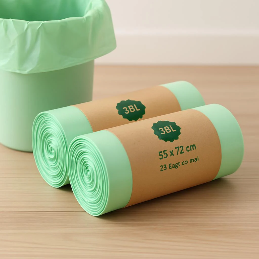 Eco-Friendly Biodegradable Trash Bags - Light Green, 40x43 cm - Image 5