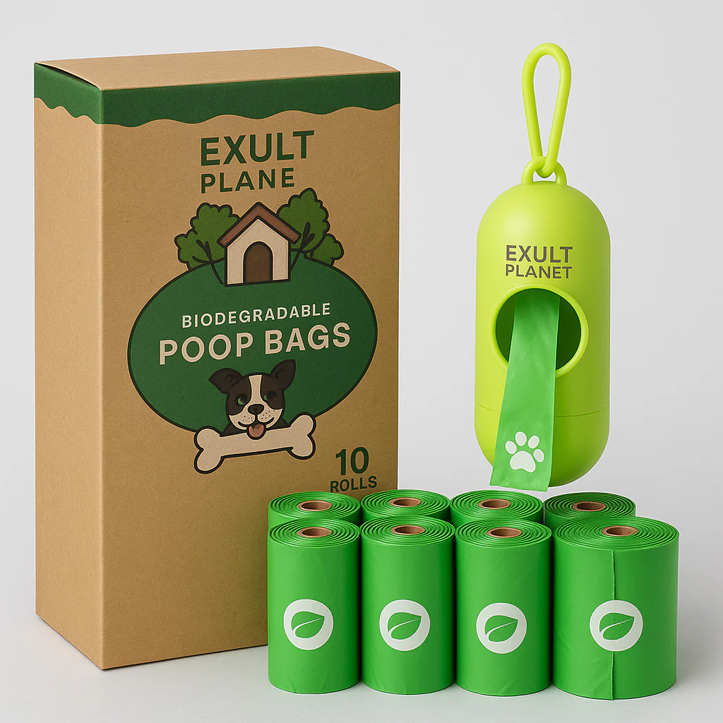 Eco-Friendly Biodegradable Poop Bags with Dispenser - 150 Count