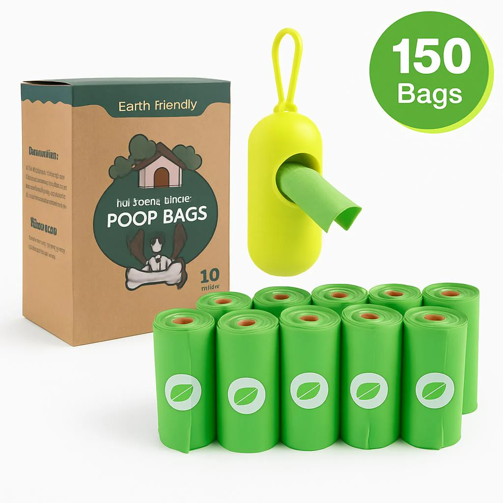 Eco-Friendly Biodegradable Poop Bags with Dispenser - 150 Count - Image 2
