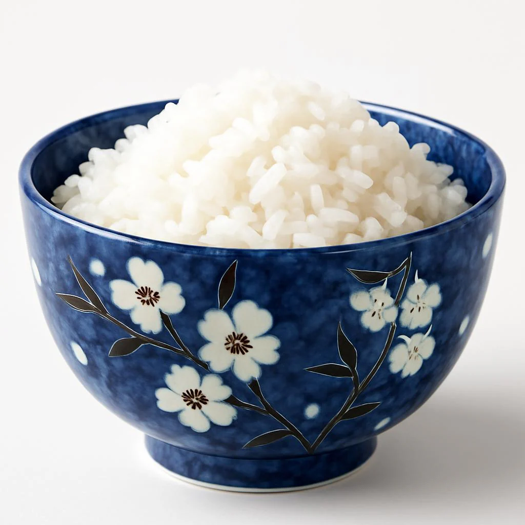 Blue Cherry Blossom Ceramic Bowl for Rice & Porridge - Image 4