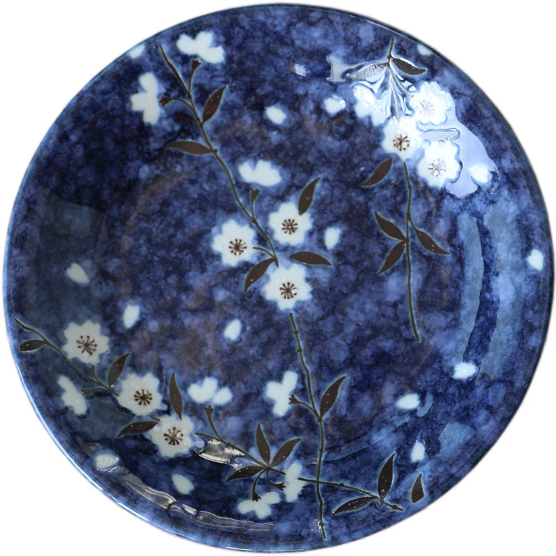 Blue Cherry Blossom Ceramic Bowl for Rice & Porridge - Image 8