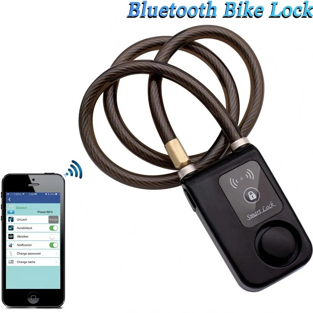 Bluetooth Smart Bike Lock Waterproof Anti Theft Password Lock Stainless Steel Chain Security Alarm for Bicycle Cycling - Image 3