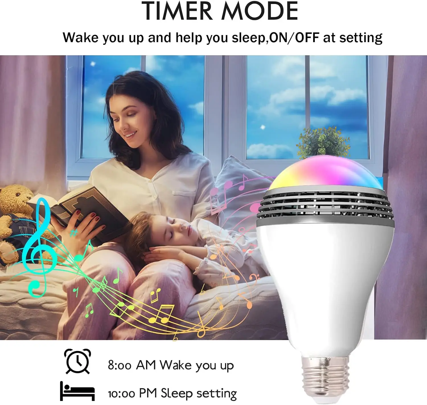 Bluetooth speaker function LED light bulb, APP control, E27 is an ideal choice for home, party, bedroom, and indoor light bulbs