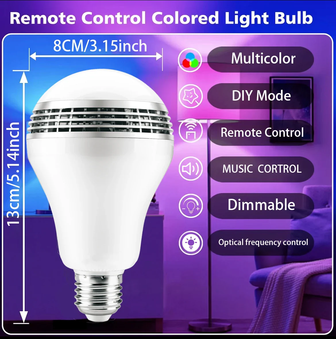 Bluetooth speaker function LED light bulb, APP control, E27 is an ideal choice for home, party, bedroom, and indoor light bulbs - Image 13