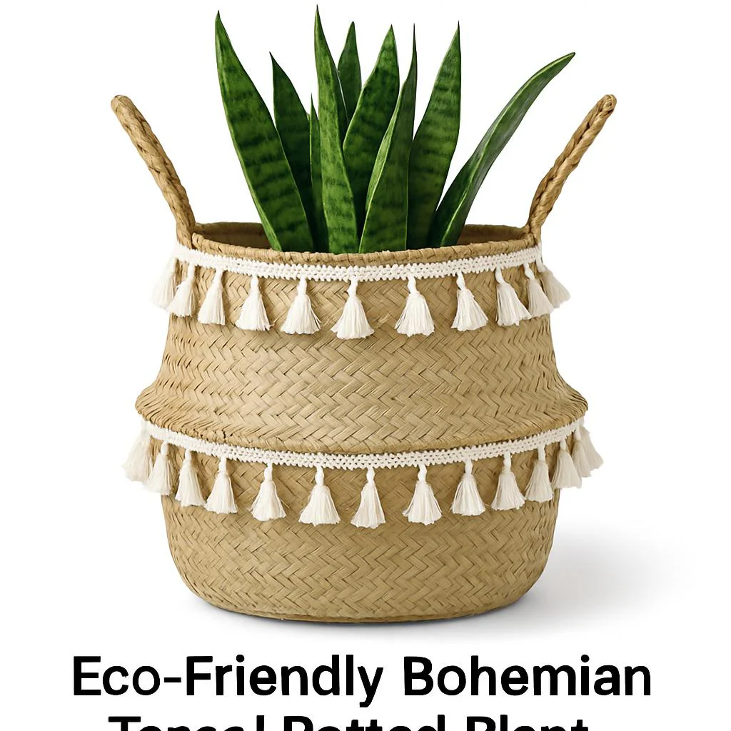 Eco-Friendly Bohemian Tassel Potted Plant - Image 3