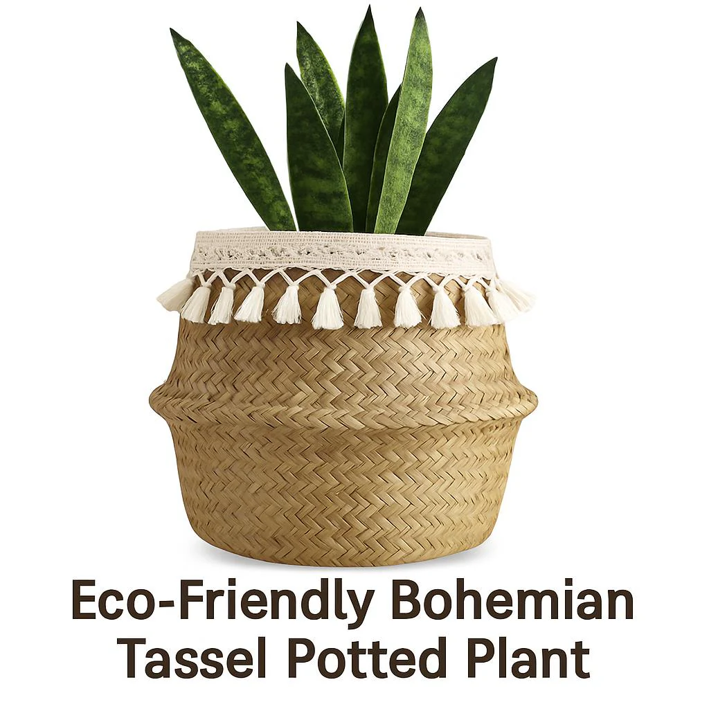 Eco-Friendly Bohemian Tassel Potted Plant - Image 4