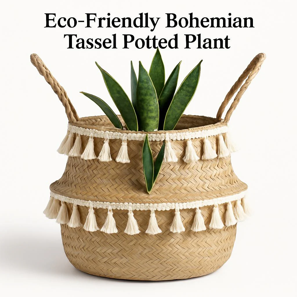 Eco-Friendly Bohemian Tassel Potted Plant - Image 5