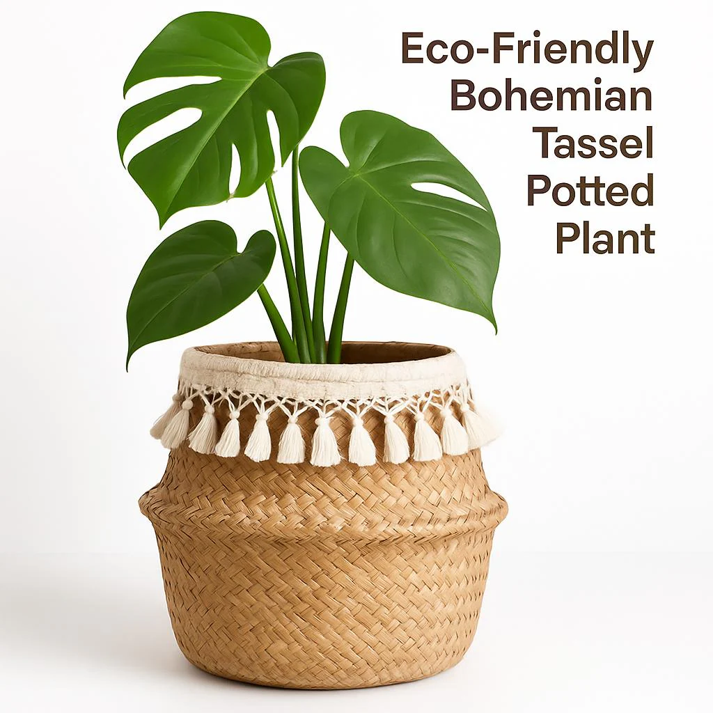 Eco-Friendly Bohemian Tassel Potted Plant - Image 7