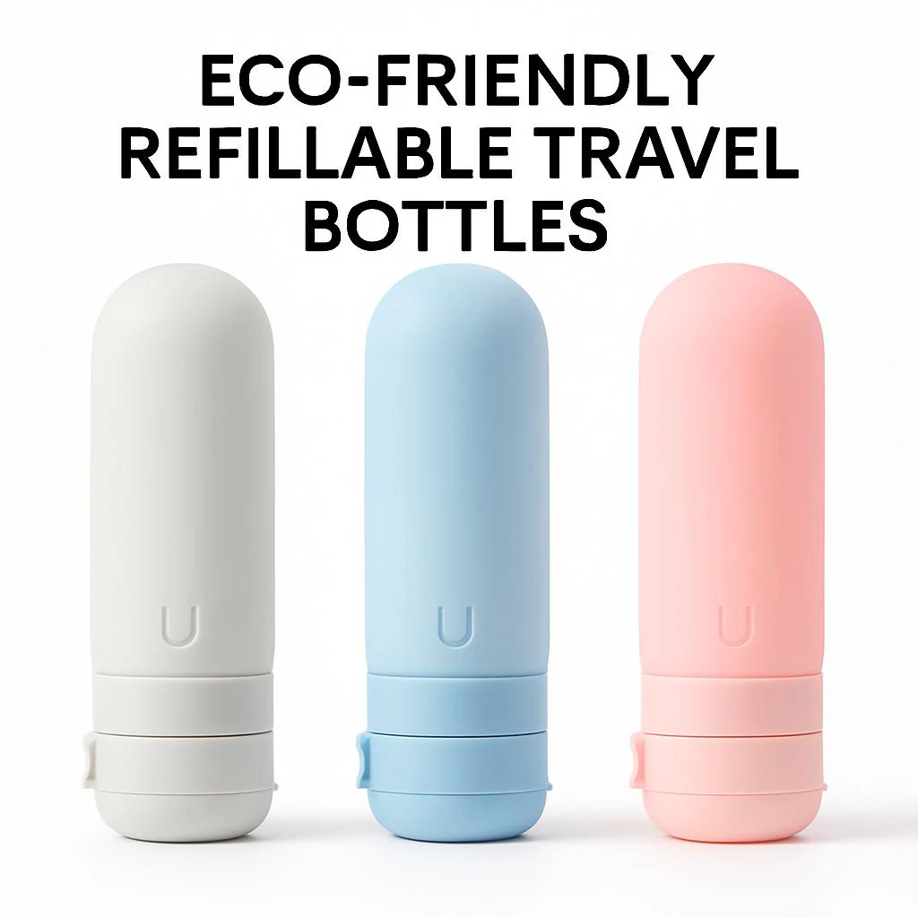 Eco-Friendly Refillable Travel Bottles - Silicone, Compact, Sustainable - Image 5