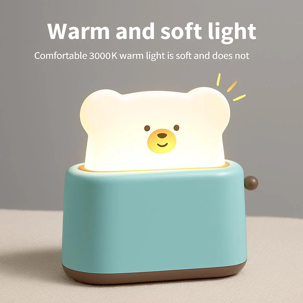 Bear-Shaped Eco-Friendly Toaster Night Light - Image 4