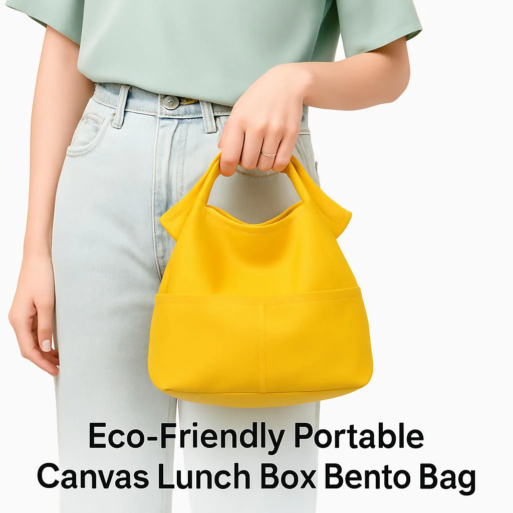 Eco-Friendly Portable Canvas Lunch Box Bento Bag - Image 4