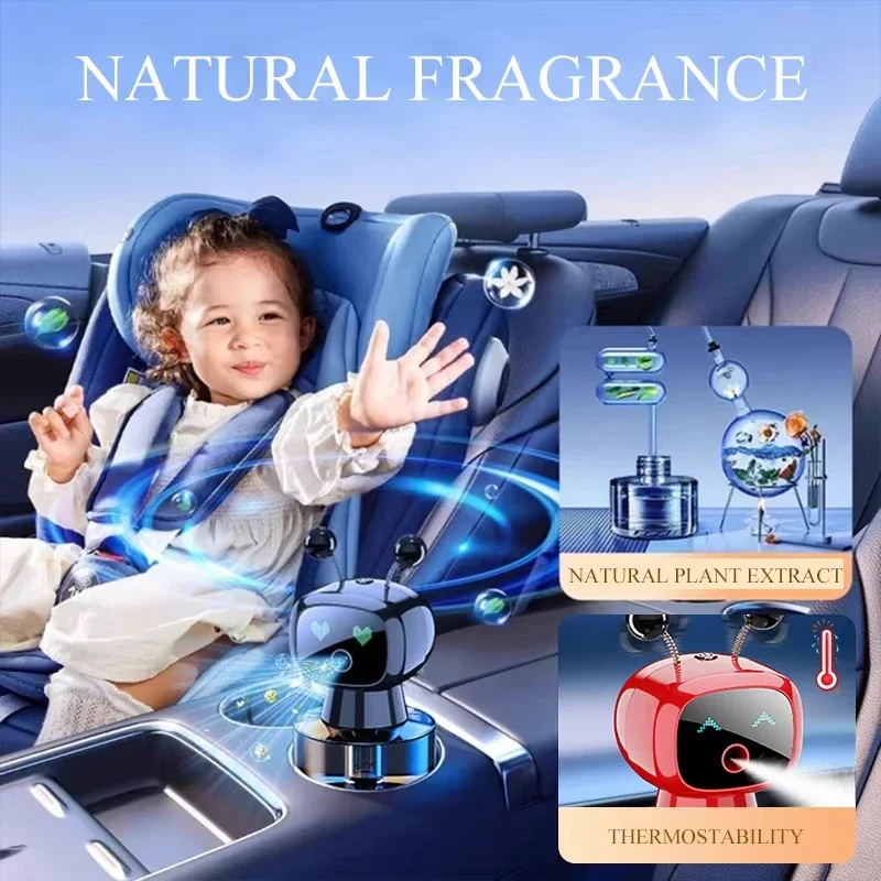 Car Air Freshener AI Rechargeable Car Aroma Diffuser Smart Eyes 4 Levels Of Adjustable Intelligent Car Diffuser Air Freshener - Image 2