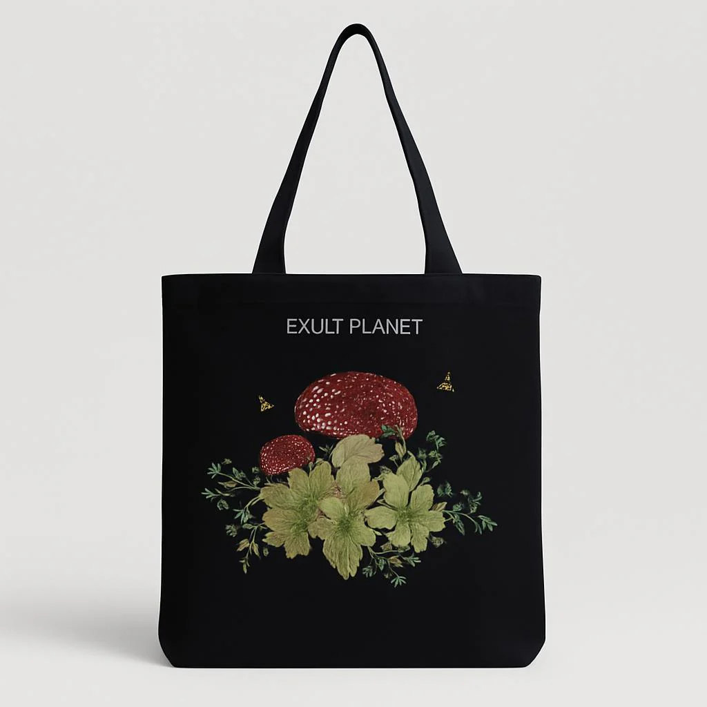 Cartoon Mushroom One Shoulder Reusable Tote Bag - Image 12